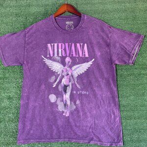 Nirvana In Utero Live 93’ Purple Dye Shirt L
